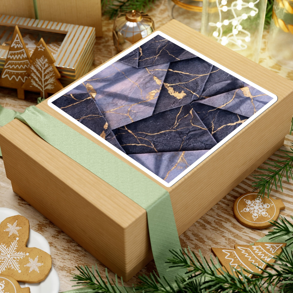 Seijaku Paper Fold Sticker - Kintsugi Gold Vein Art Print