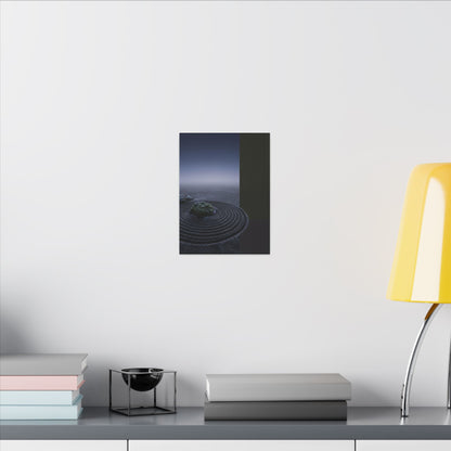 Ma Rock Garden Canvas Art - Dark Japandi Moody Minimal