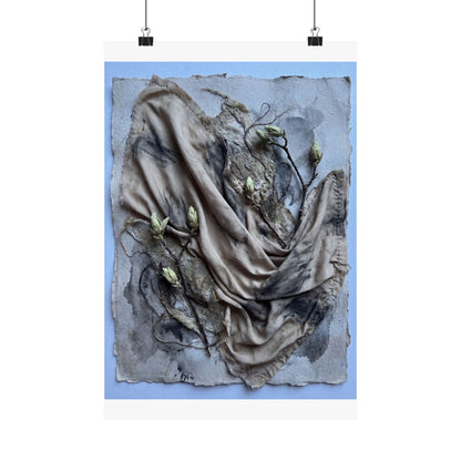 Japandi Silk Drape in Moonlight | Texture Wall Art Print Art Print
