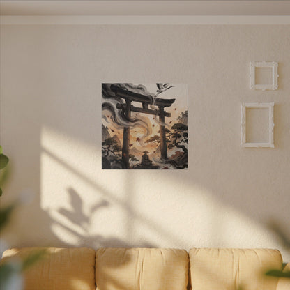 Torii Gate Ukiyo E Inspired Canvas Art | Serene Zen Art