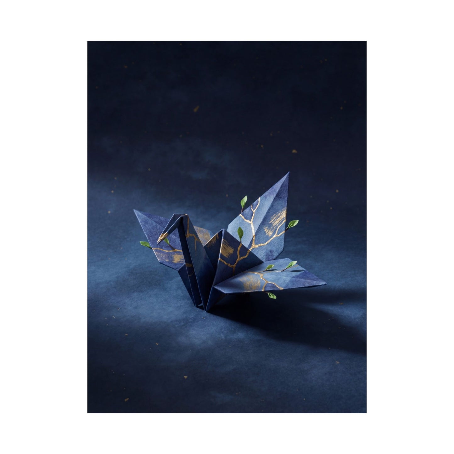 Paper Fold Wall Art Print | Spring Kintsugi Crackle Gold Art