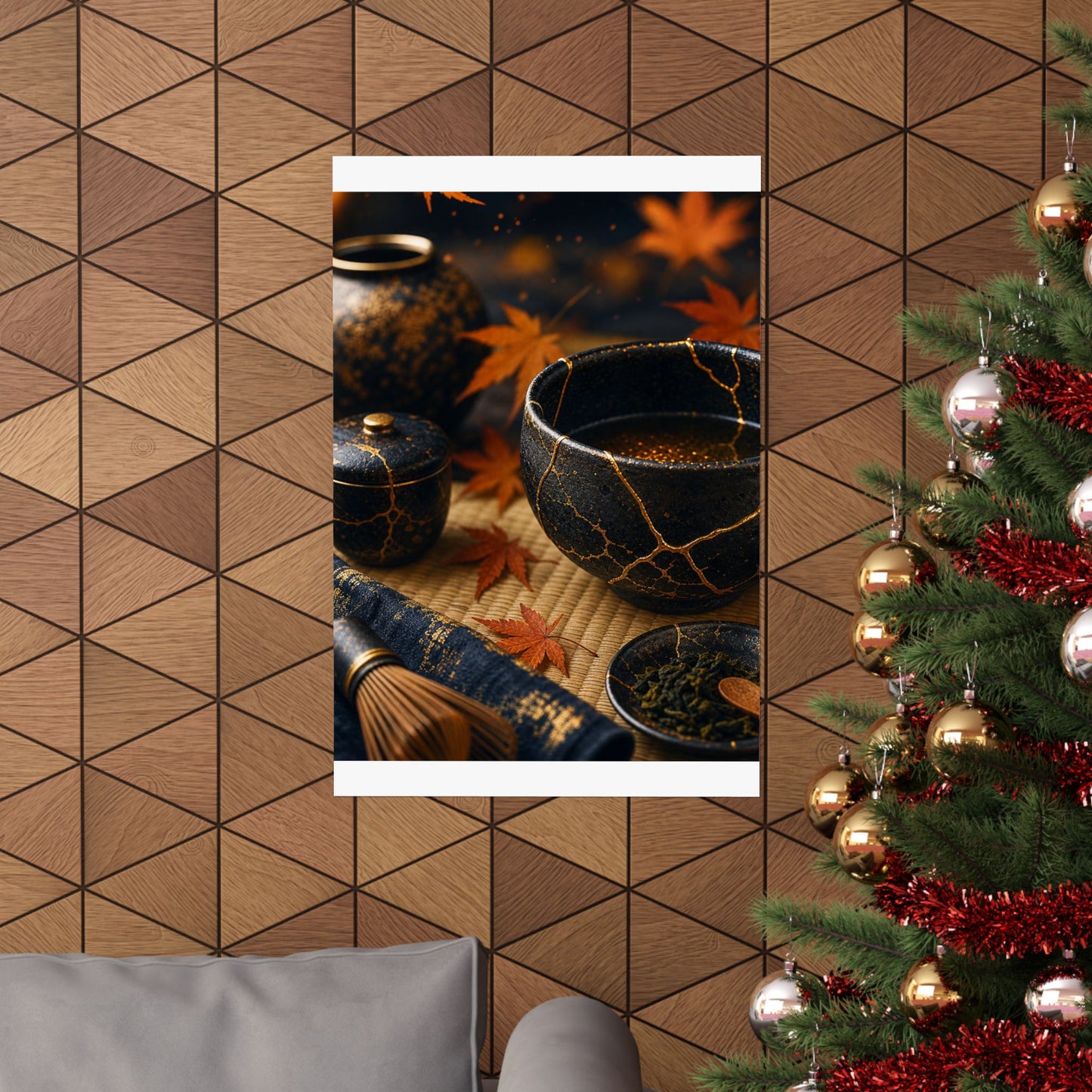 Tea Ceremony Gold Repair Wall Art Print | Healing Kintsugi Art