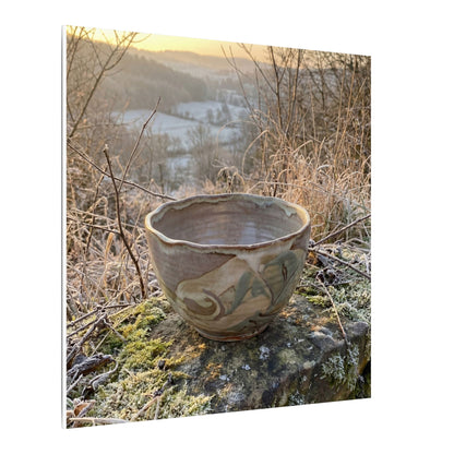 Golden Hour Ceramic Bowl Canvas Art - Japandi Shibui