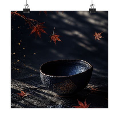 Datsuzoku Ceramic Bowl Wall Art Print - Dark Japandi Moody Minimal