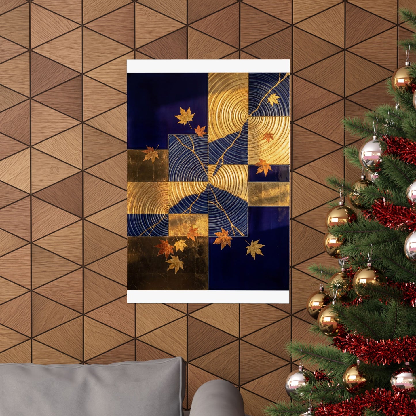 Water Ripple Autumn Wall Art Print | Kintsugi Beautiful Design