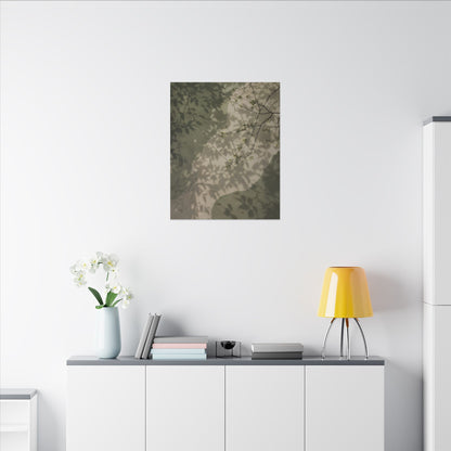 Neutral Shadow Play Canvas Art - Japanese Pattern Japandi