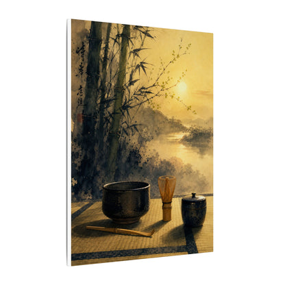 Tea Ceremony Sumi E Canvas Art | Contemplative Zen Art