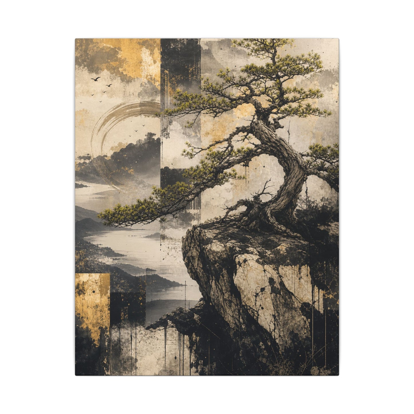 Golden Hour Pine Tree Canvas Art - Japandi Datsuzoku