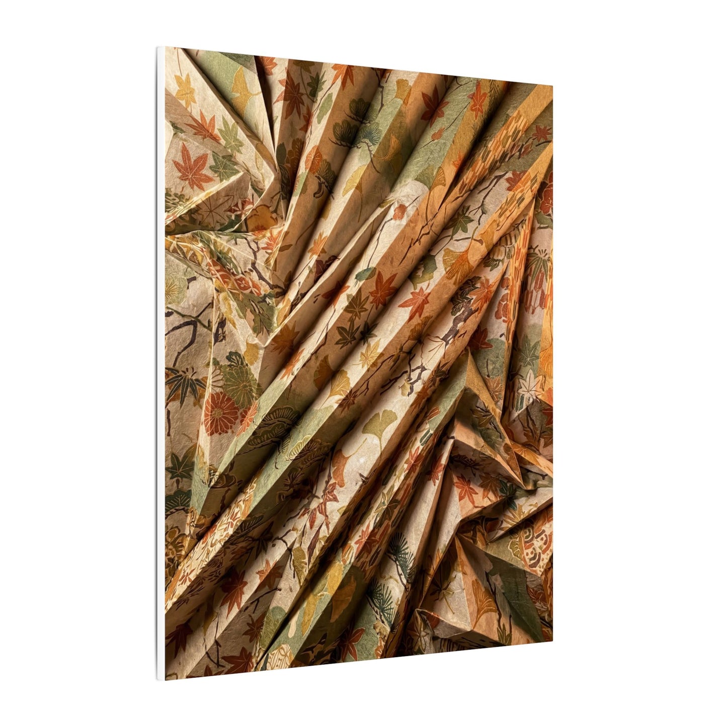 Paper Fold Autumn Canvas Art | Japandi Earthy Design