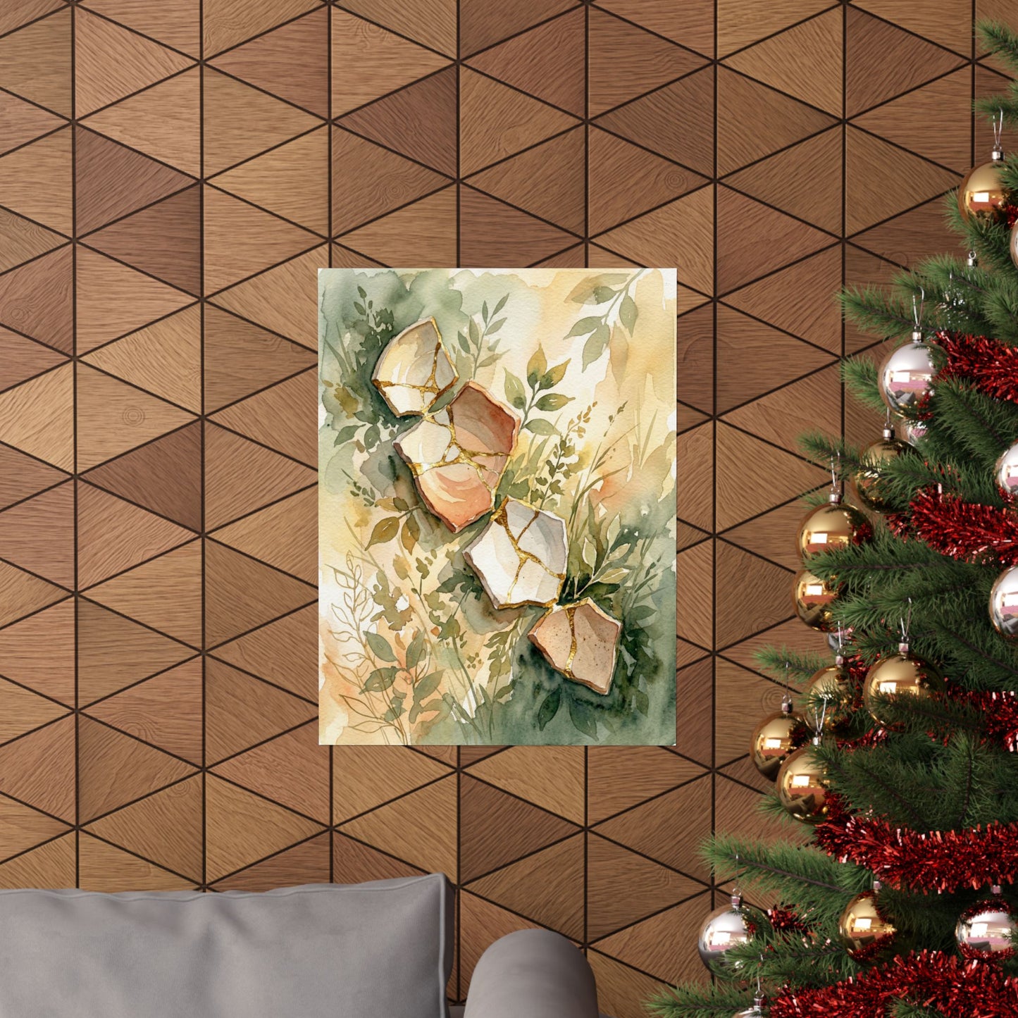 Ma Broken Pottery Wall Art Print - Japandi Watercolor