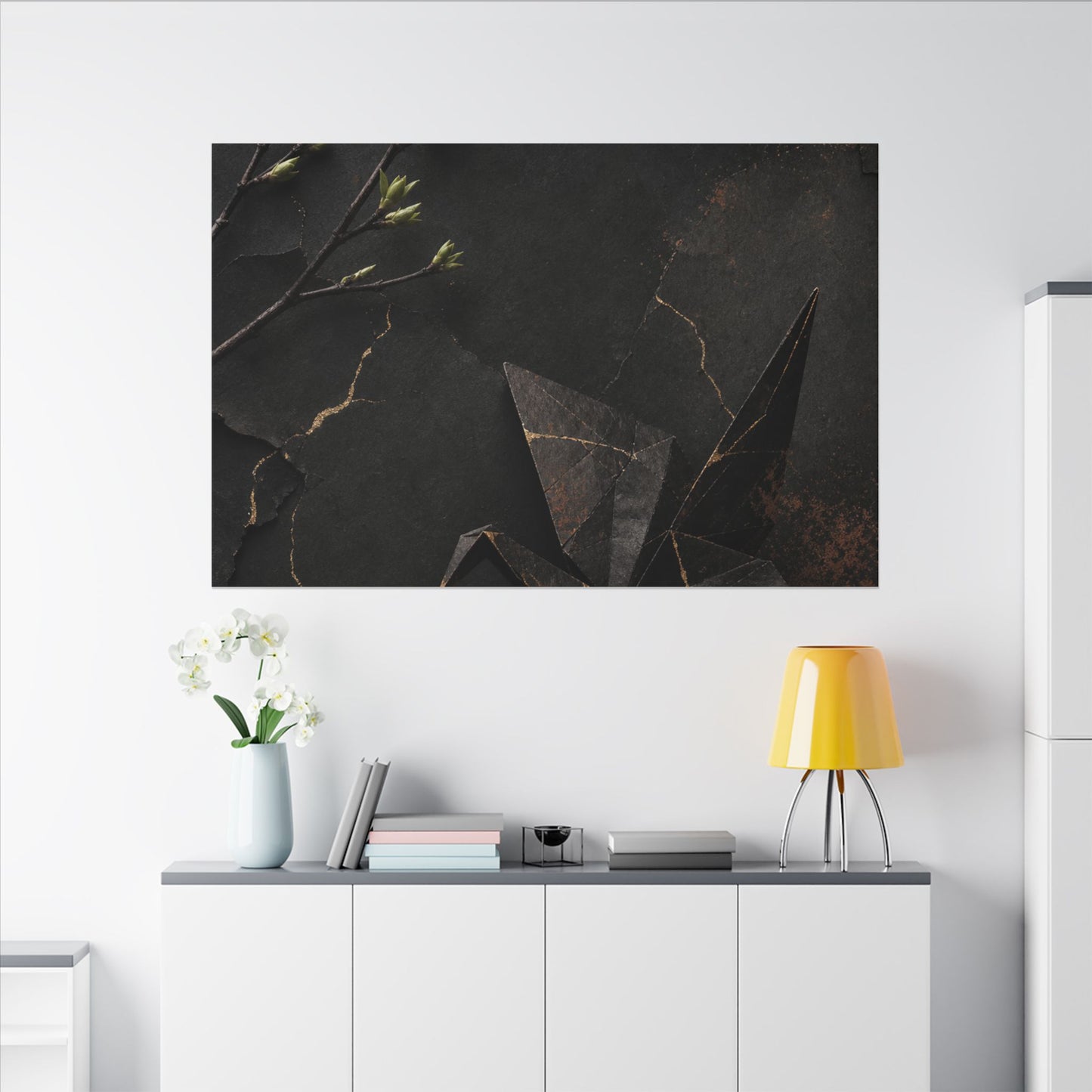 Paper Fold Canvas Art | Spring Kintsugi Broken Beauty Art