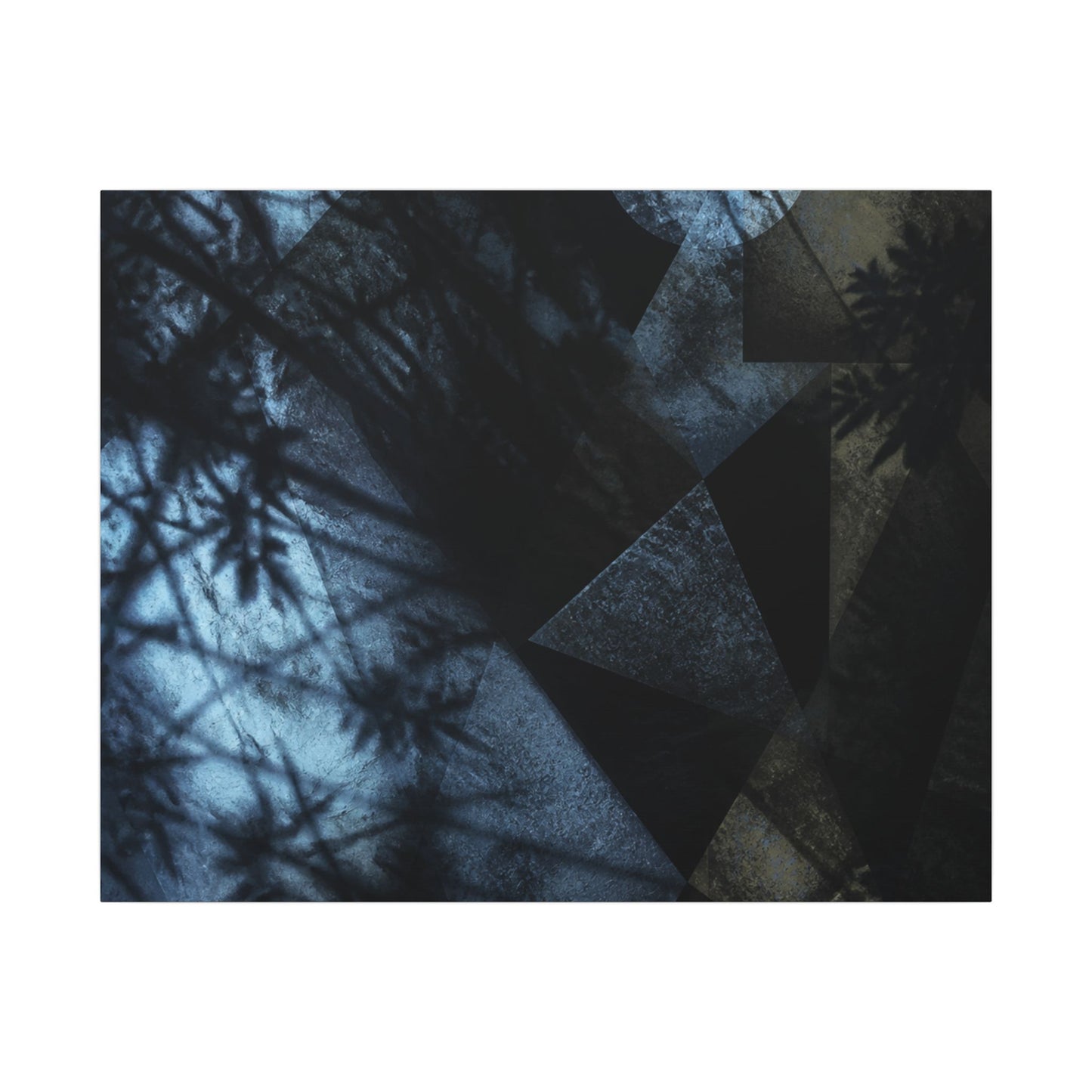Shadow Play Winter Canvas Art | Dark Japandi Luxurious Design