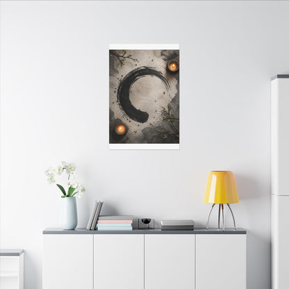 Candlelight Ink Brushstroke Canvas Art - Zen Ma