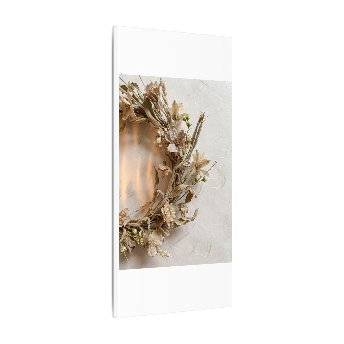 Dried Flowers Japanese Pattern Canvas Art | Neutral Japandi Art
