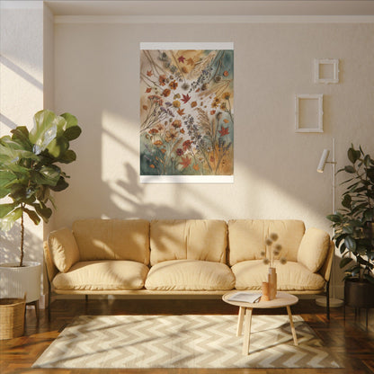 Dried Flowers Canvas Art | Autumn Japandi Watercolor Art