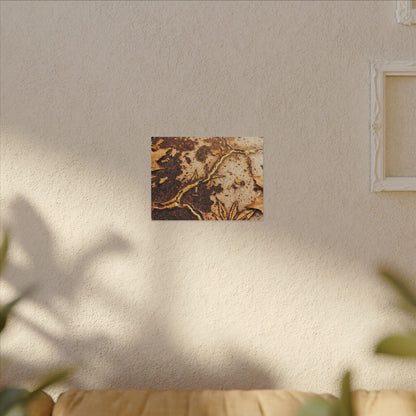 Kintsugi Rust Patina in Golden Hour | Gold Vein Canvas Art