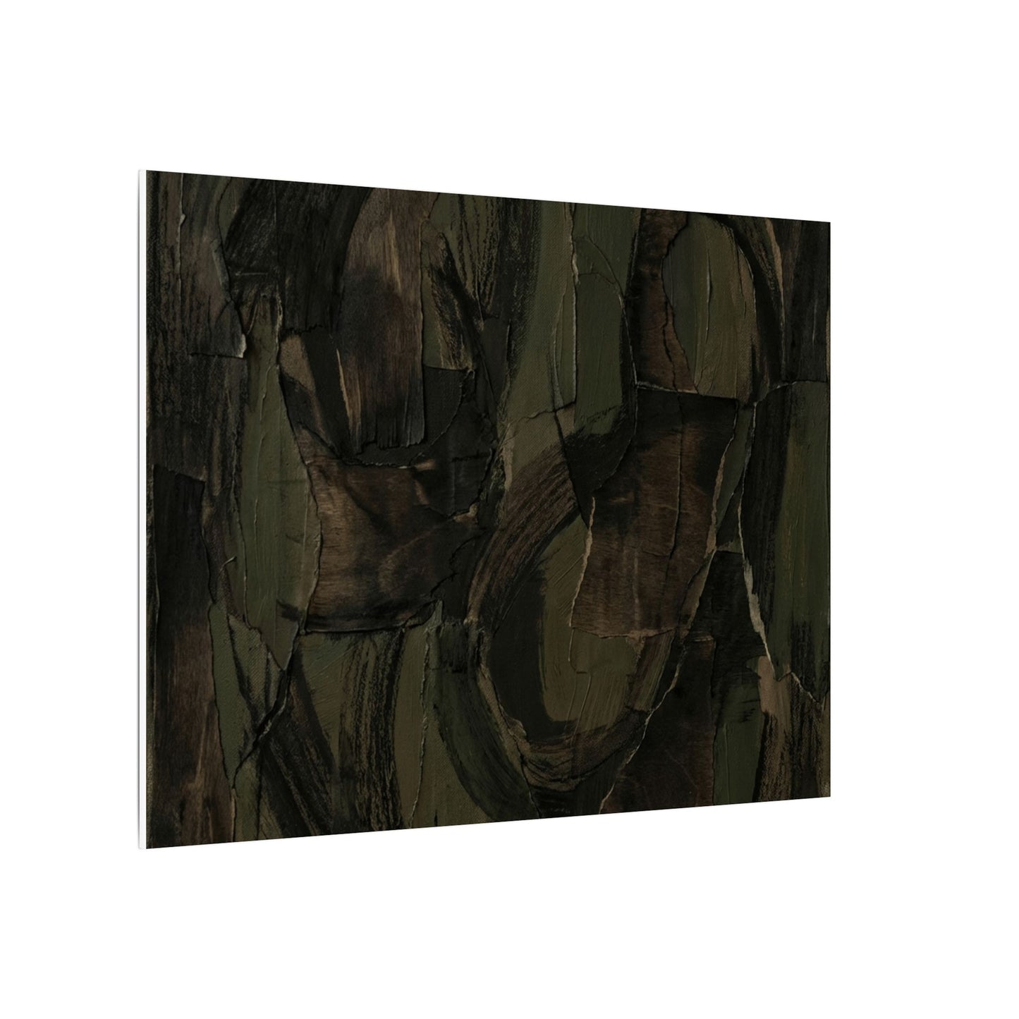 Mixed Media Dark Japandi Textured Canvas Art