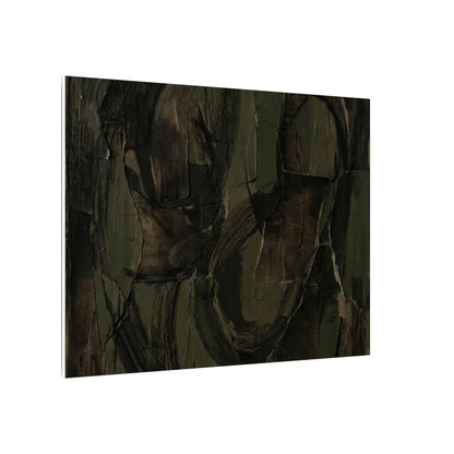 Mixed Media Dark Japandi Textured Canvas Art