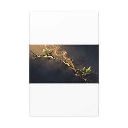 Spring Incense Smoke Gold Vein Canvas Art | Healing Decor