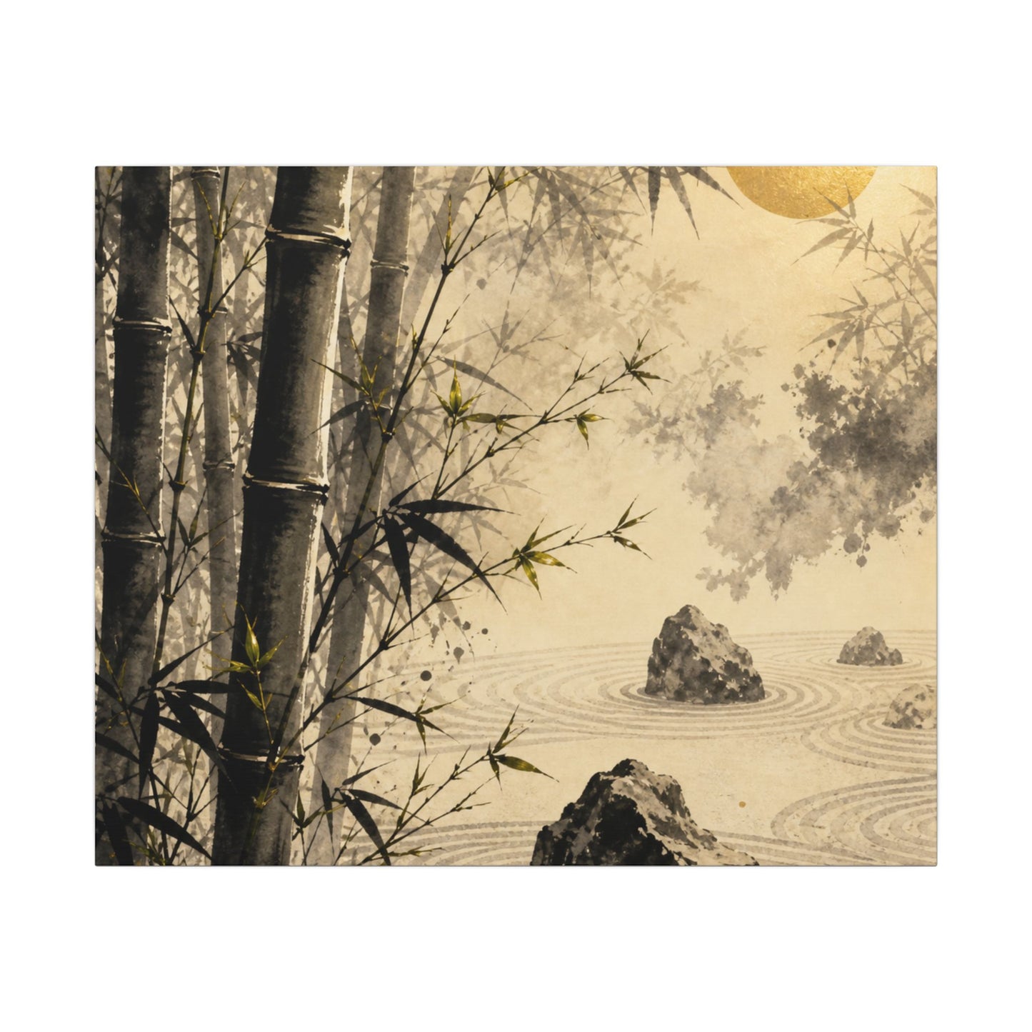 Peaceful Bamboo Grove Canvas Art - Karesansui Zen