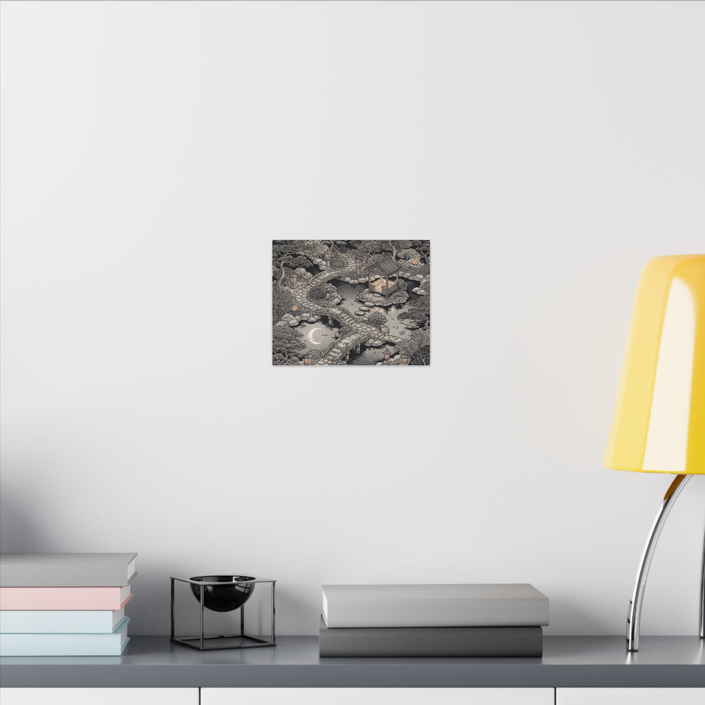 Moonlit Garden Ukiyo E Inspired Canvas Art | Serene Zen Art