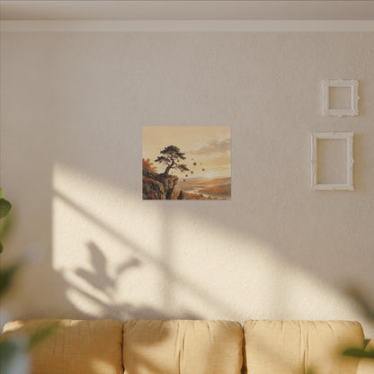 Pine Tree Autumn Canvas Art | Japandi Warm Design