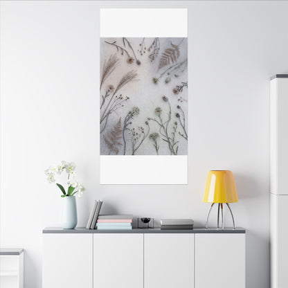 Dried Flowers Japanese Pattern Canvas Art | Elegant Japandi Art