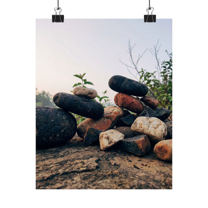 River Stones Spring Wall Art Print | Kintsugi Resilient Design