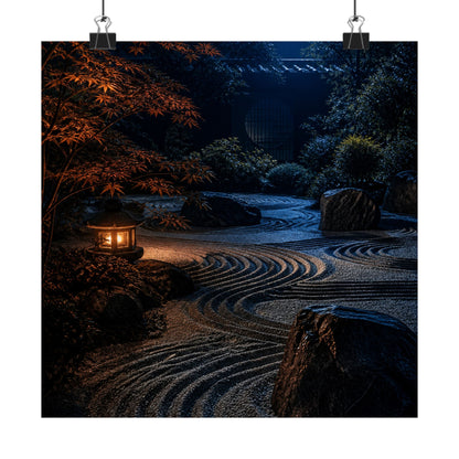 Datsuzoku Rock Garden Wall Art Print - Dark Japandi Shadow Zen