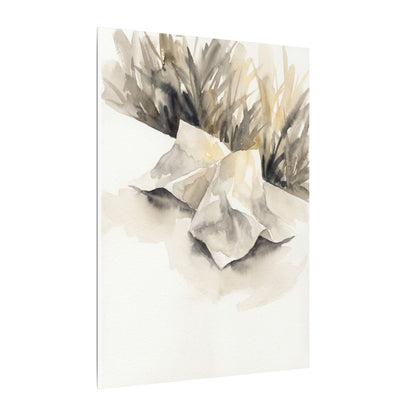 Paper Fold Watercolor Canvas Art | Warm Japandi Art