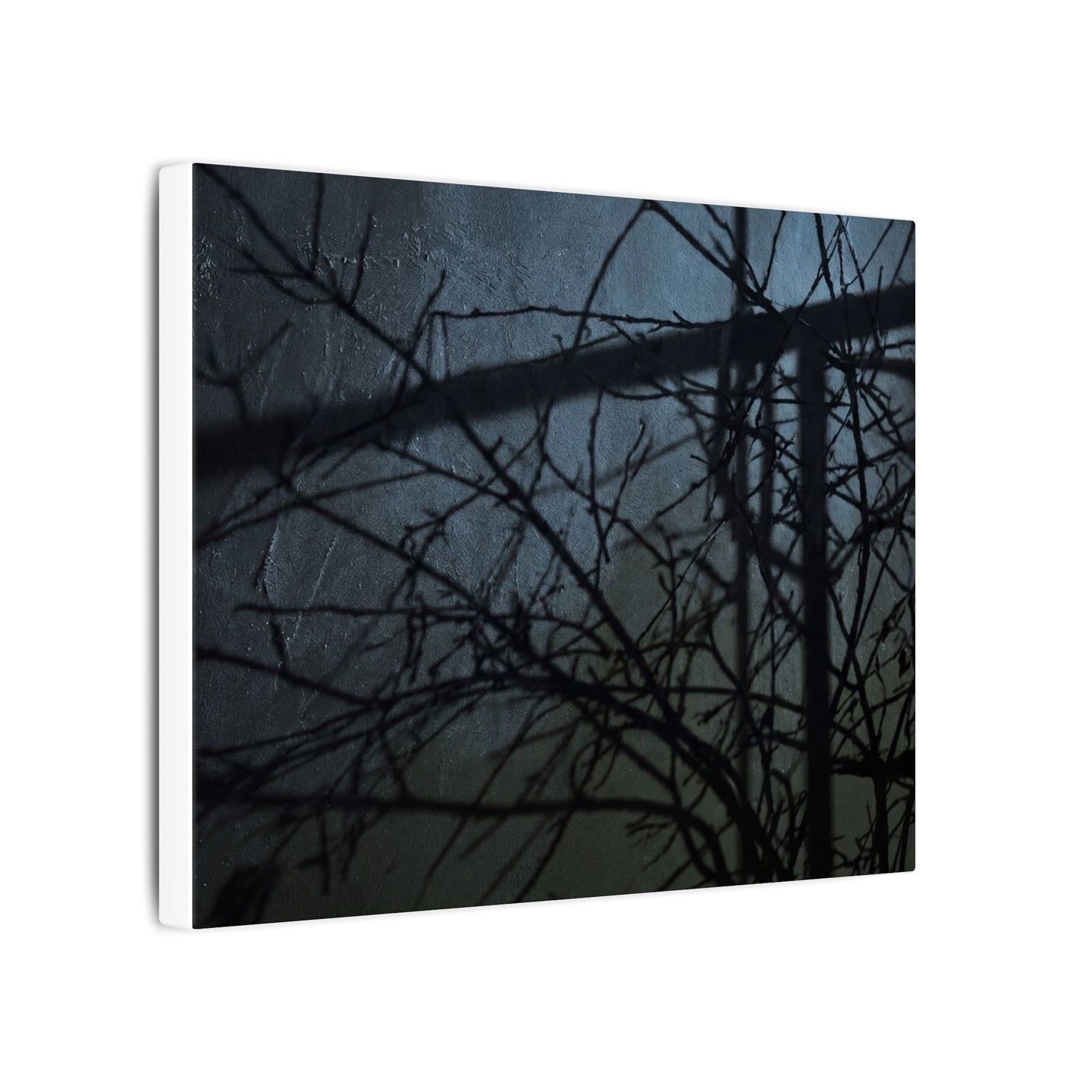 Moonlight Shadow Play Canvas Art - Dark Japandi Shibui