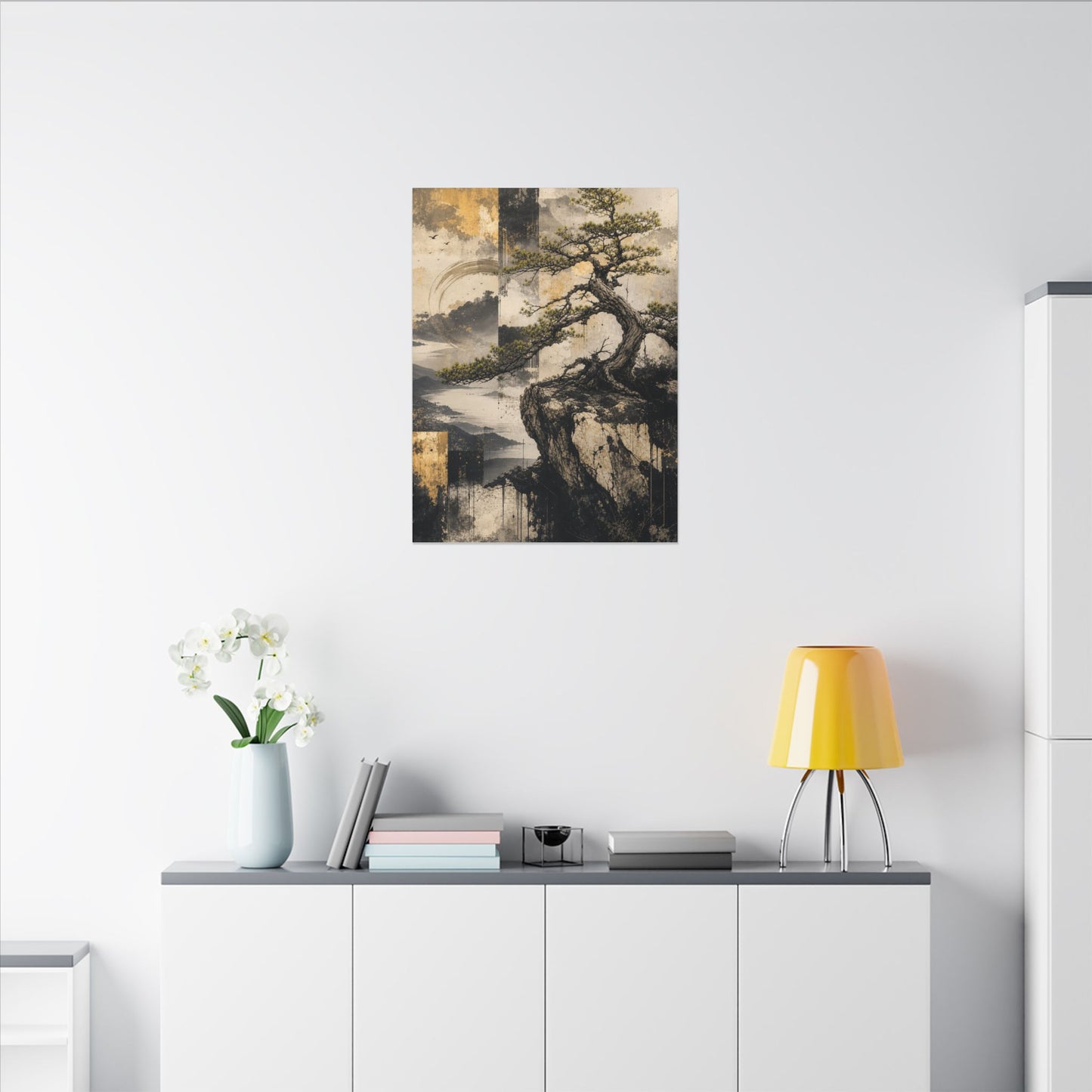 Golden Hour Pine Tree Canvas Art - Japandi Datsuzoku