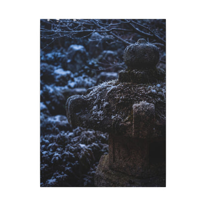 Moody Stone Lantern Canvas Art - Shadow Zen Dark Japandi