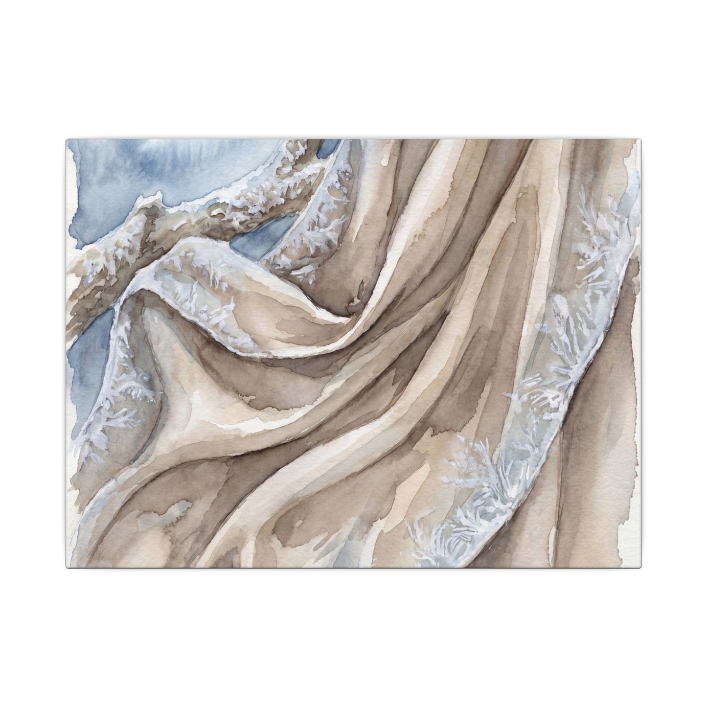 Silk Drape Winter Canvas Art | Japandi Cozy Design Art Print