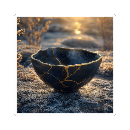 Healing Ceramic Bowl Sticker - Gold Repair Kintsugi