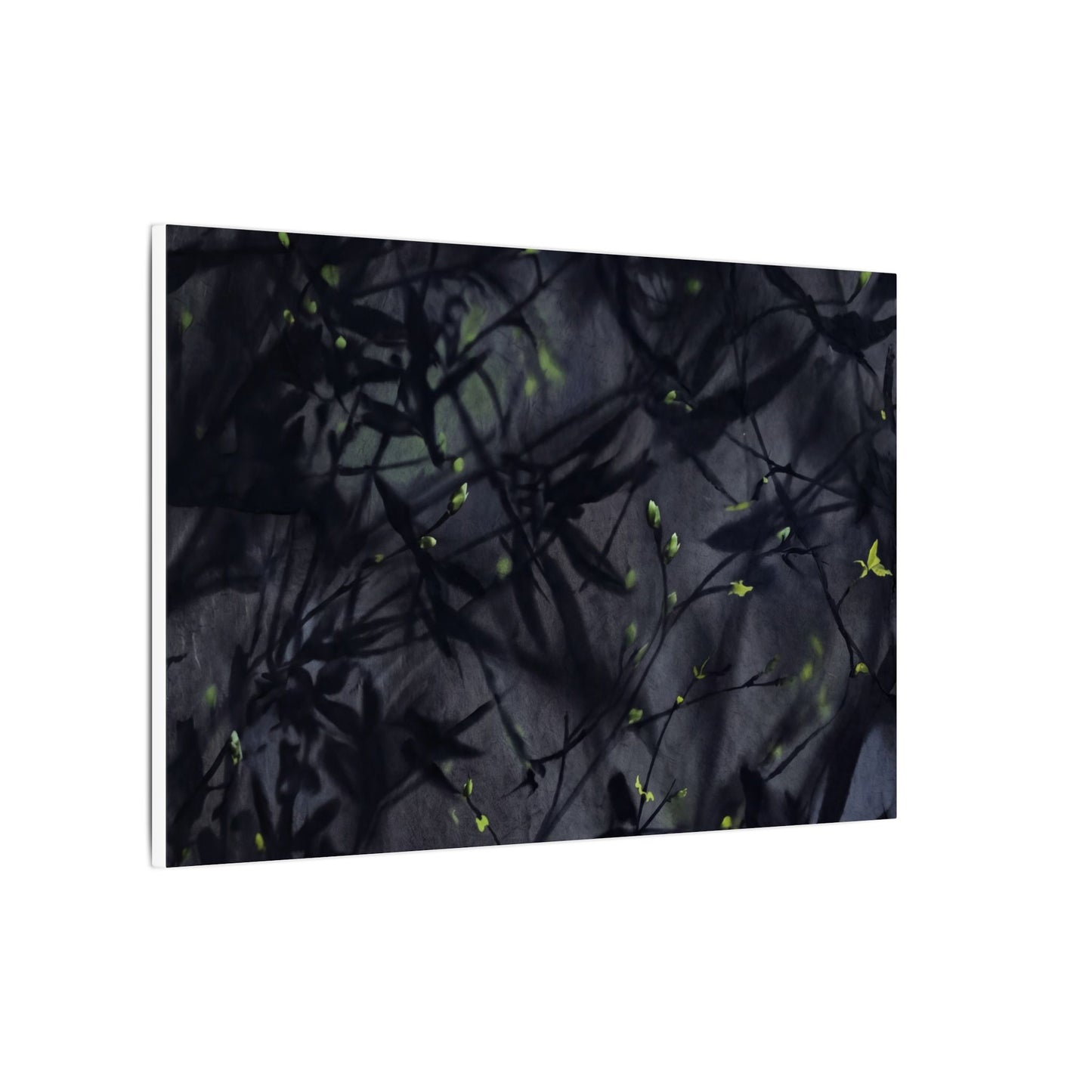 Shadow Play Spring Canvas Art | Dark Japandi Atmospheric Design