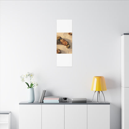 Kanso Rock Garden Canvas Art - Kintsugi Crackle Gold