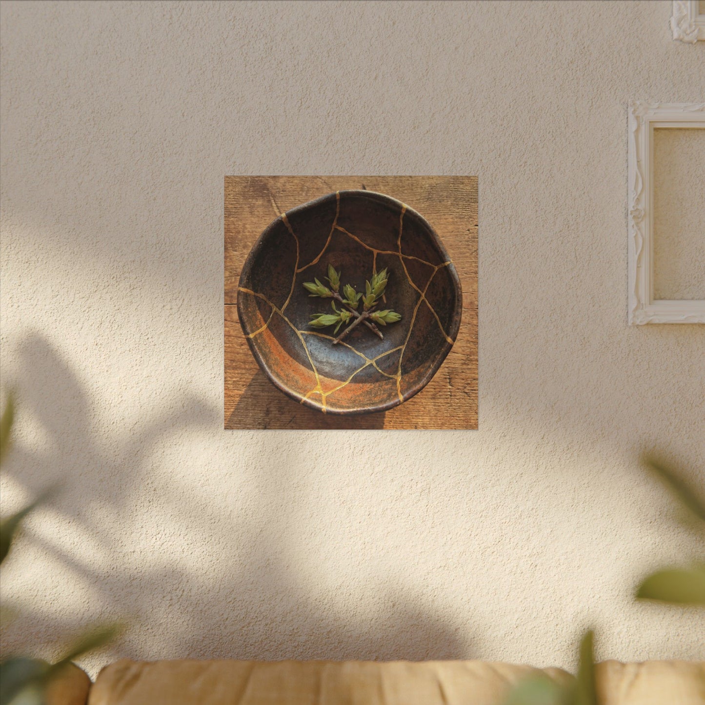 Ceramic Bowl Gold Repair Canvas Art | Resilient Kintsugi Art