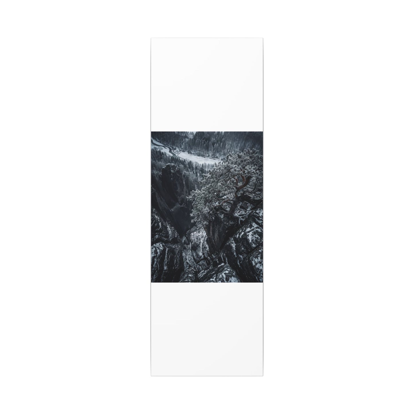 Dark Japandi Pine Tree in Dappled | Dark Texture Canvas Art