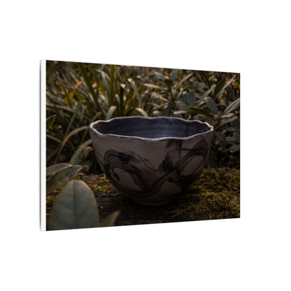 Ceramic Bowl Canvas Art | Summer Dark Japandi Charcoal Ink Art