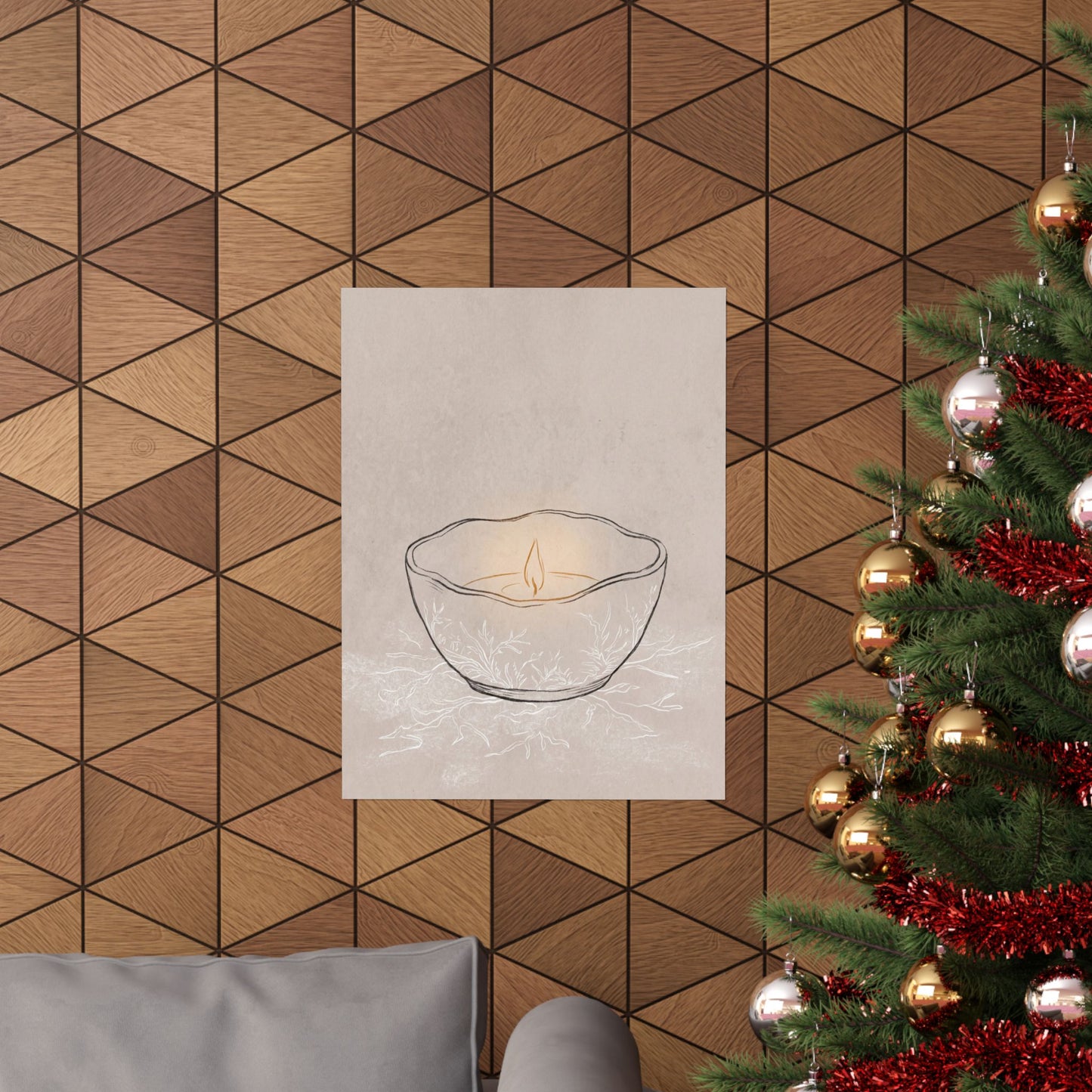 Ceramic Bowl Winter Wall Art Print | Japandi Warm Design