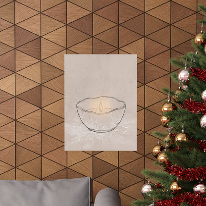 Ceramic Bowl Winter Wall Art Print | Japandi Warm Design