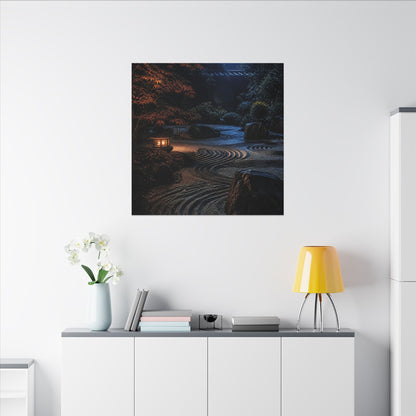 Summer Rock Garden Shadow Zen Canvas Art | Moody Decor