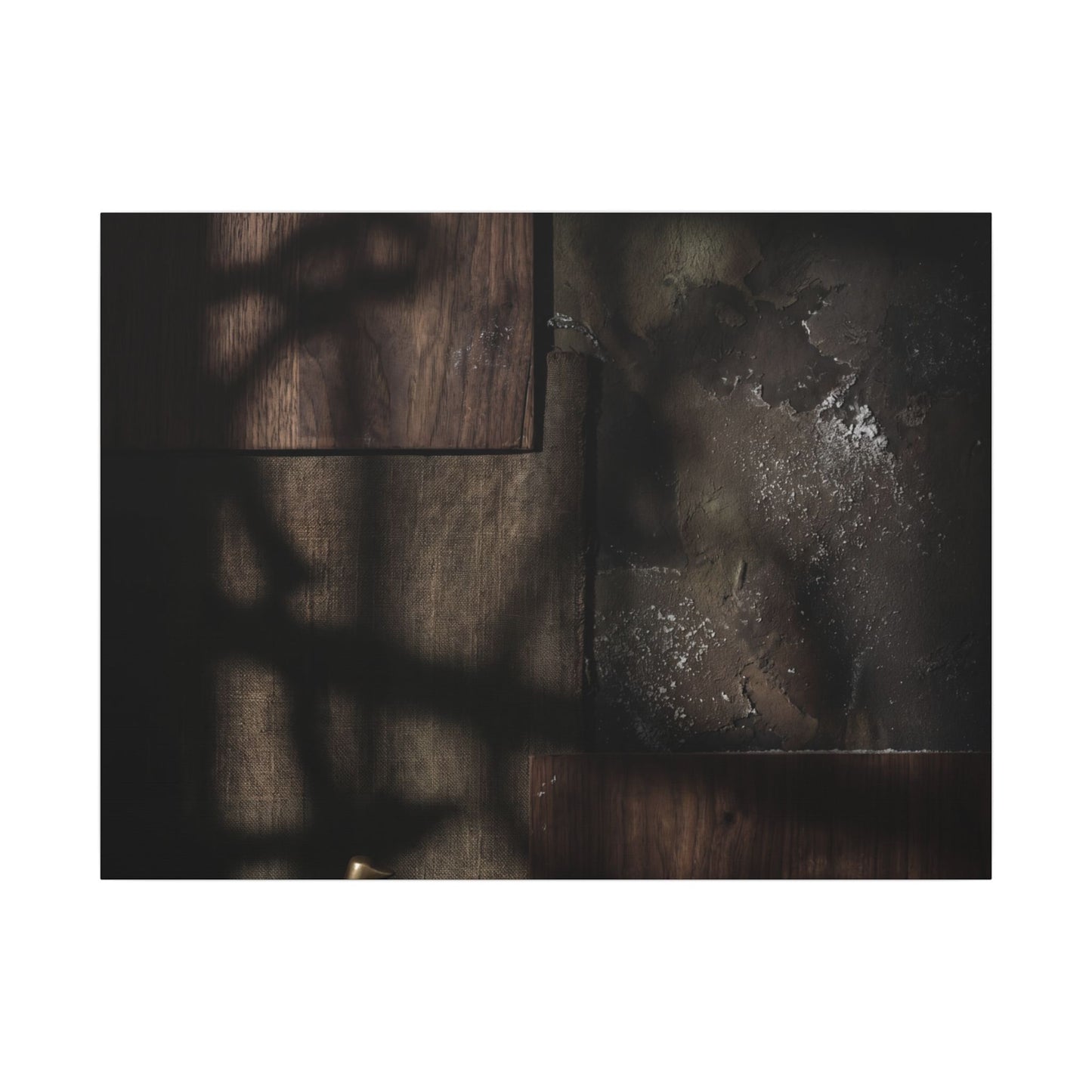 Dark Japandi Shadow Play in Candlelight | Dark Texture Canvas Art