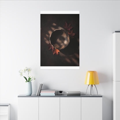 Ceramic Bowl Canvas Art | Autumn Dark Japandi Dark Texture Art