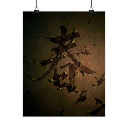 Spring Calligraphy Shadow Zen Wall Art Print | Sophisticated Decor Art Print