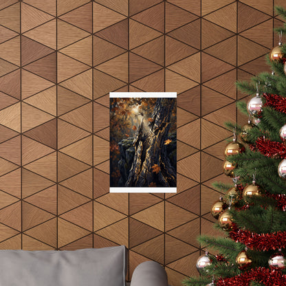 Pine Tree Autumn Wall Art Print | Kintsugi Beautiful Design