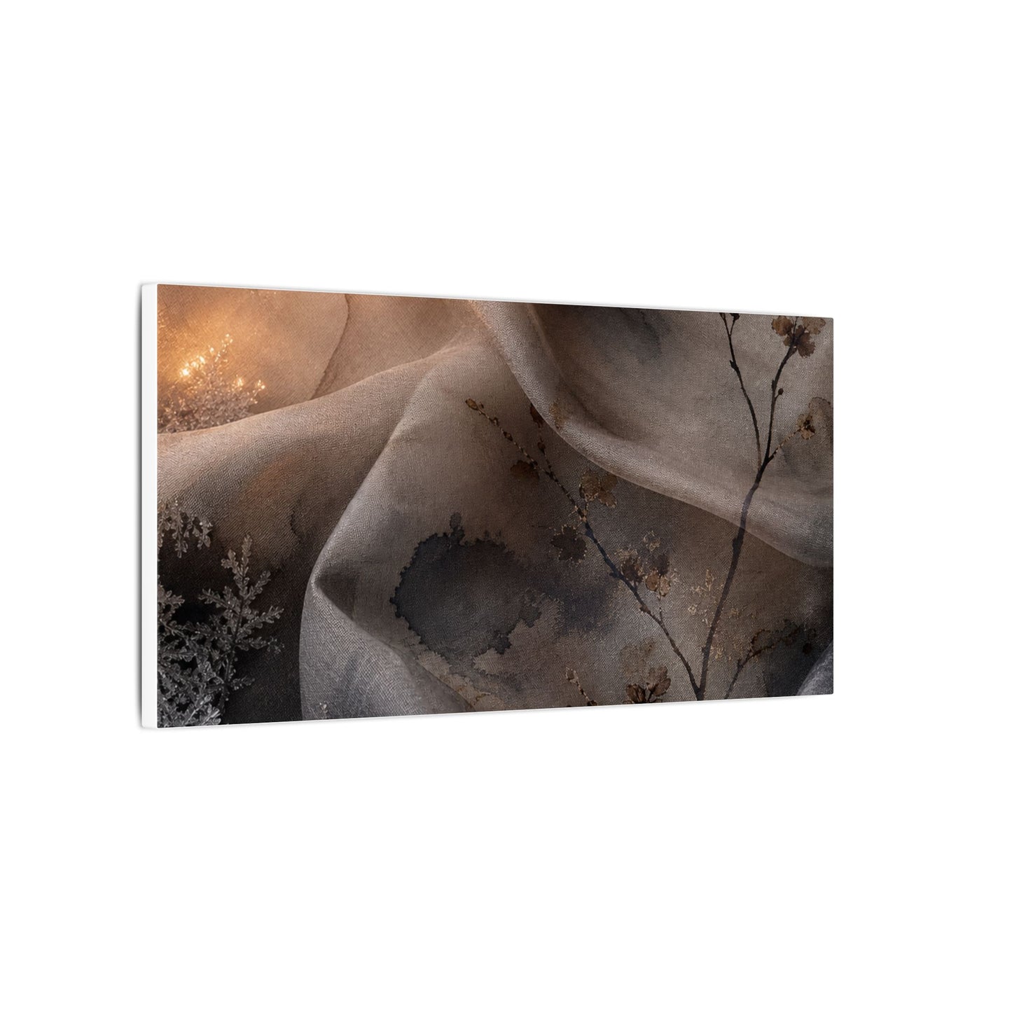 Japandi Silk Drape in Candlelight | Watercolor Canvas Art