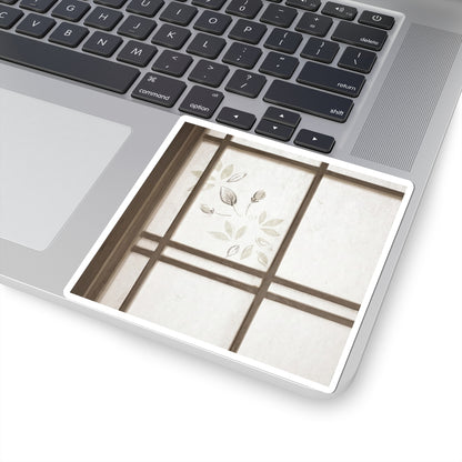 Shoji Screen Japanese Pattern Sticker | Earthy Japandi Art