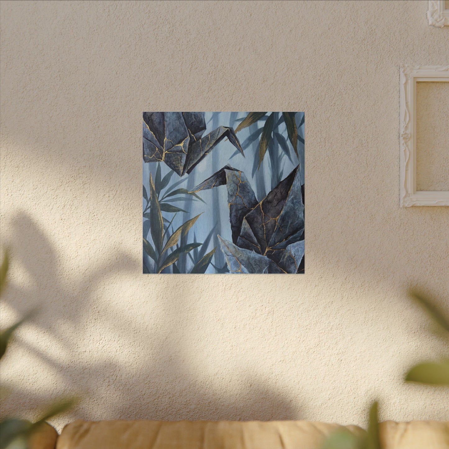 Paper Fold Canvas Art | Summer Kintsugi Crackle Gold Art